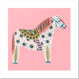 Dalecarlia Horse white Posters and Art